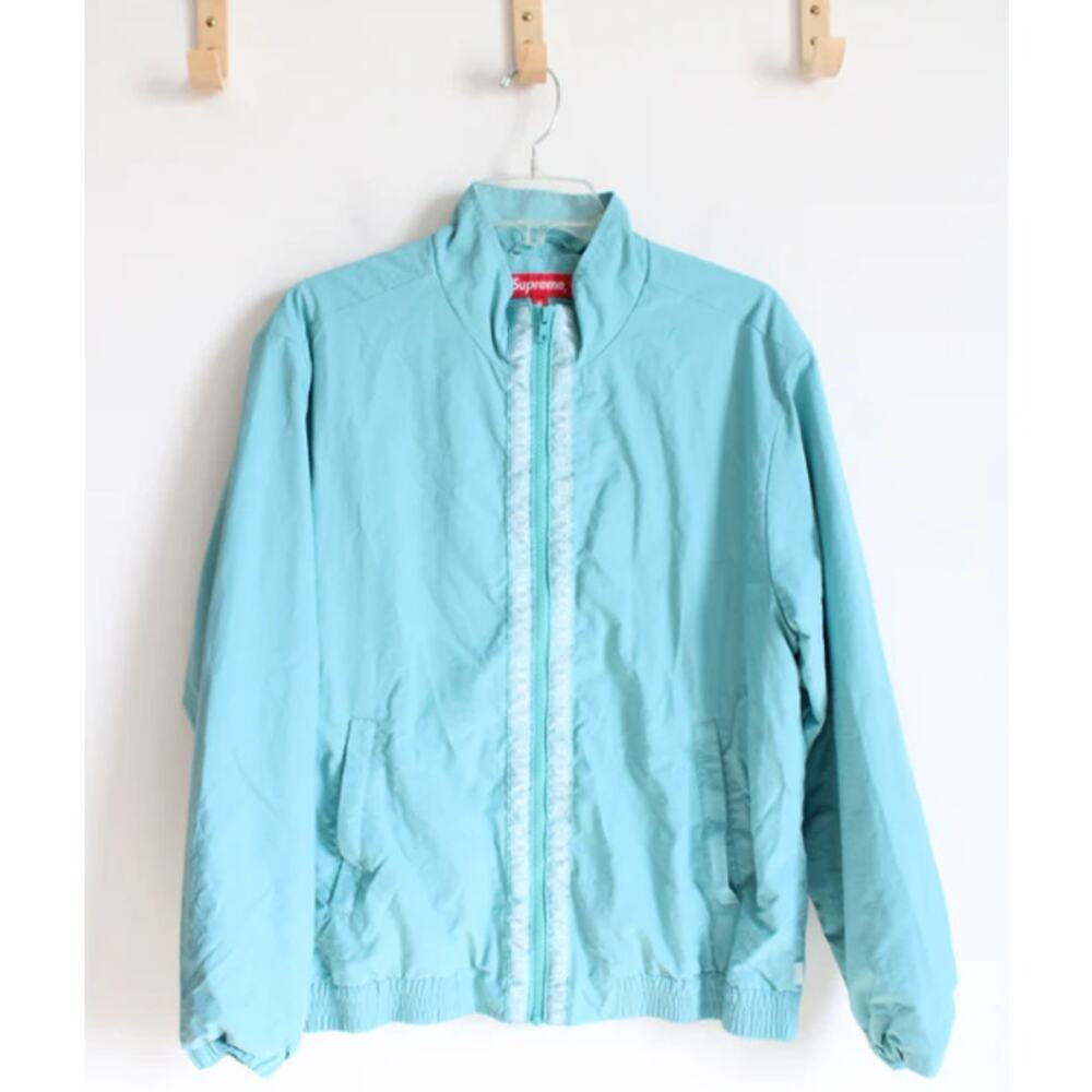 Supreme Light Blue Classic Logo Taping Track Jacket | M